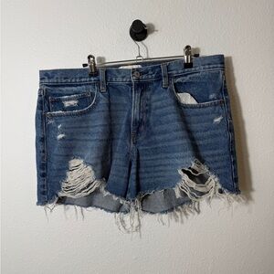 Abercrombie & Fitch Distressed Blue Jean Shorts